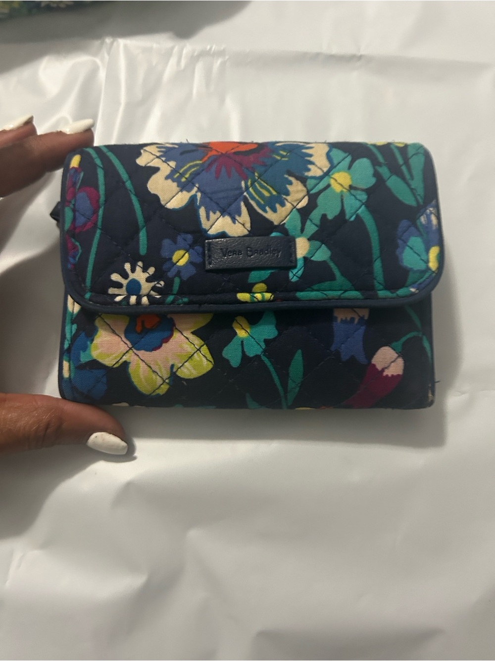 Vera Bradley Navy Floral Quilted Wallet